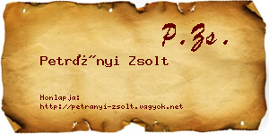 Petrányi Zsolt névjegykártya